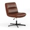 Flash Furniture Chloe Wide Mid-Back Cognac Padded LeatherSoft Armless Office Chair, Swivel Function, Black Frame CH-232196-CGN-BK-GG - alternate 1